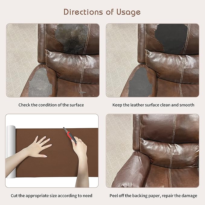 KING MOUNTAIN Leather Repair Patch, 16 x 60 Inches self Adhesive Leather Repair - Image 8