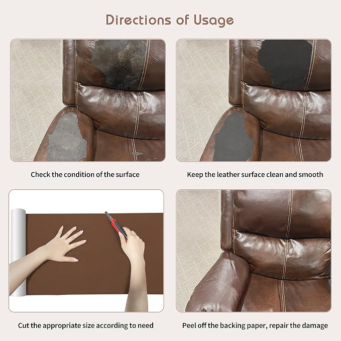 KING MOUNTAIN Leather Repair Patch, 12 x 60 Inches self Adhesive Leather Repair - Image 8
