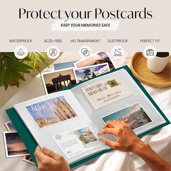 Postcard Album Book for Collecting, Sleeves Included, Post Card Album Holder - Image 5