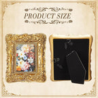 Qunclay Vintage Mini Picture Frames Set of 4, Round Rectangle Ornate Small - Image 3