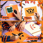40 PCS Halloween Painting Stencils, 6 Inch Plastic Reusable Pumpkin Faces - Image 8