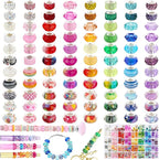 240 Pcs Large Hole Beads, Funtopia 40 Grids Rainbow European Beads by Funtopia