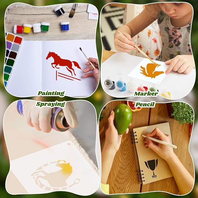 Marspark 66 Pcs Small Stencils for Crafts Reusable 3 Inch Stencils for Painting - Image 4