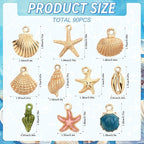 SANNIX 90 Pcs Ocean Charms For Jewelry Making Sea Animal Pendant Alloy Ocean - Image 2