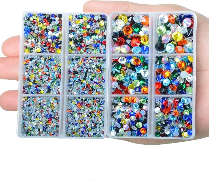 10000Pcs 2-Boxes Mixed Size Hot Fix Round Crystals Gems Glass Stones Hotfix - Image 4