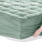 EASELAND California King Mattress Pad Pillow Top Mattress Cover Quilted Fitted - Image 5