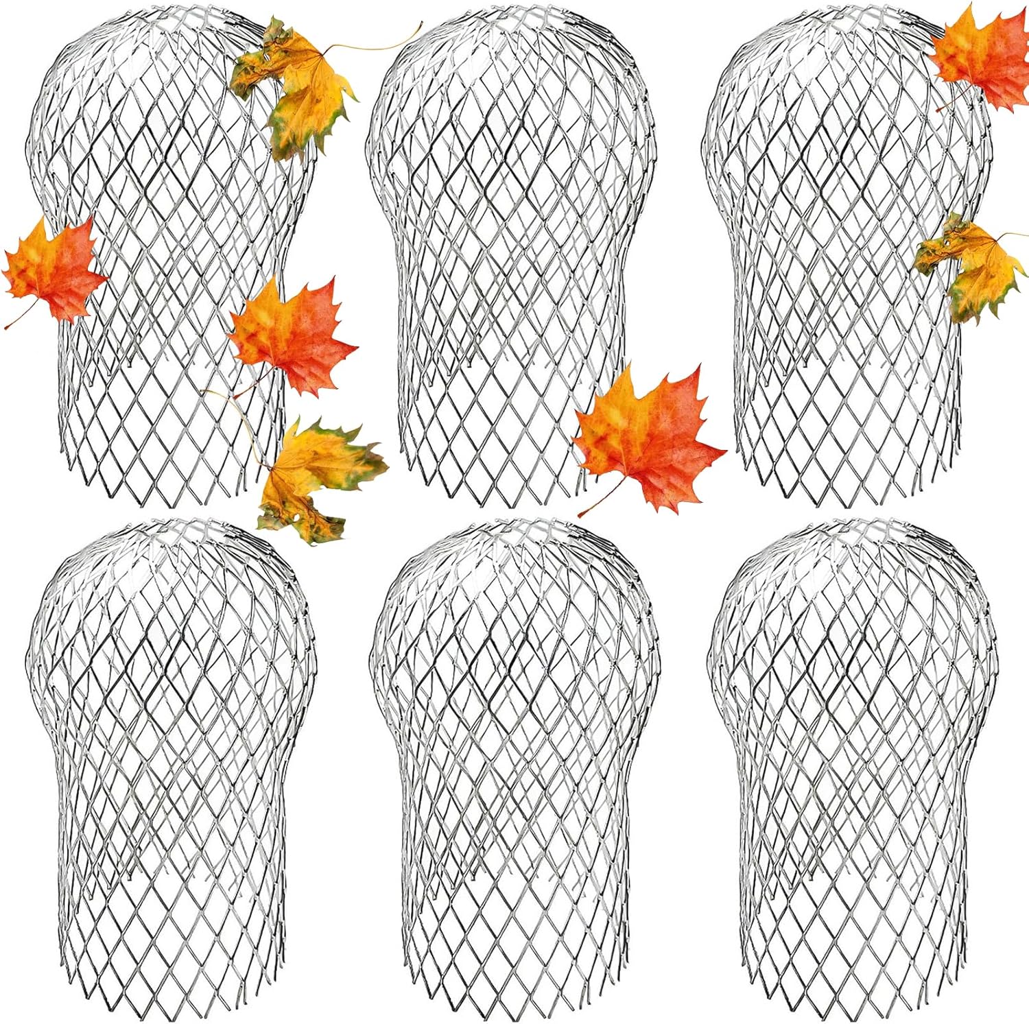 6 Pack Downspout Guard Filter, Gutter Downspout Guard Gutter Guard Strainer Mesh Aluminum Expandable Gutter Screen, Gutter Protector from Leaves Debris Clogging