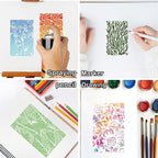 16 Pieces Stencils for Painting, Abstract Texture Mixed Media Art Supplies - Image 2