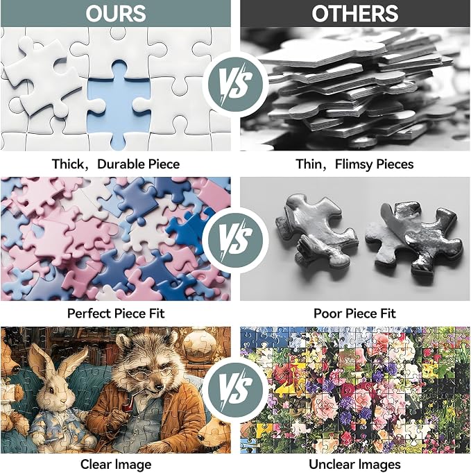 500 Piece Puzzle for Adults –Raccoon Grandpa Telling Stories Jigsaw Puzzles 500 - Image 4