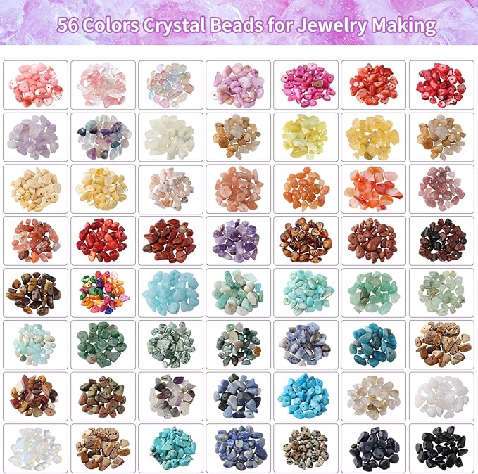 QUEFE Jewelry Making Supplies Kit 1800pcs 56 Colors Crystal Beads, Bracelet - Image 3