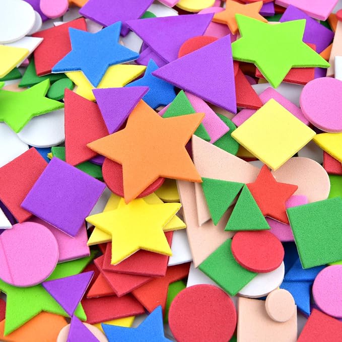 Coopay Foam Stickers Geometry Self-Adhesive Geometry Shapes Stickers Assorted - Image 4