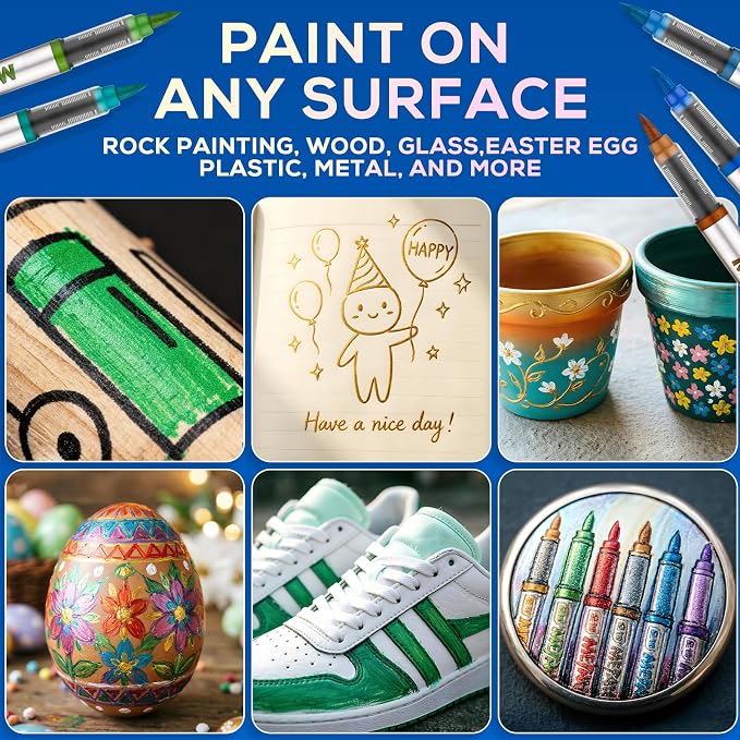 Metallic Acrylic Paint Markers, Fabric Paint, DIY Crafts - Image 5