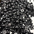 1500PCS 3-14mm Black Flatback Pearls, 150g Black Half-Round ABS Pearls - Image 7