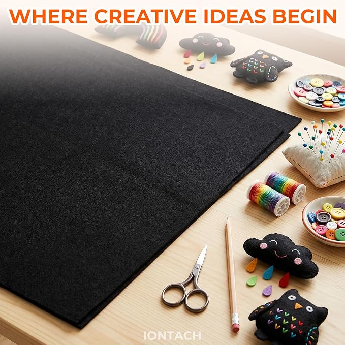 IONTACH 18" X 18" Soft Felt Sheets 1.6mm Thick | Acrylic Felt Fabric Sheets - Image 7