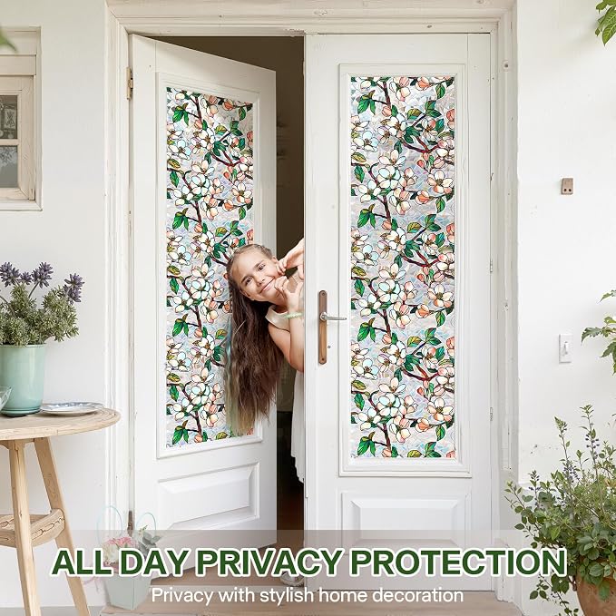 Stained Glass Window Film UV Resistant Window Privacy Film Petal Privacy - Image 3