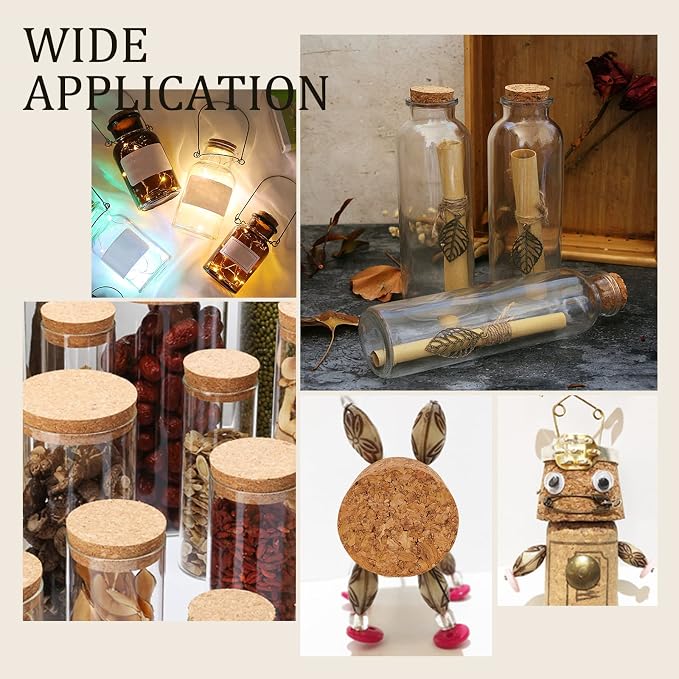 BENECREAT Wooden Cork Bottle Stoppers, 1.7" Diameter, Soft Wood Replacement - Image 6