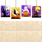 COCHIE 10PCS Large Halloween Unfinished Wood Crafts to Paint by COCHIE