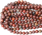 35PCS 10mm Natural Red Brecciated Jasper Gemstone Round Loose Beads Stone Beads - Image 3