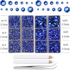 10000Pcs 2-Boxes Mixed Size Hot Fix Round Crystals Gems Glass Stones Hotfix - Image 3