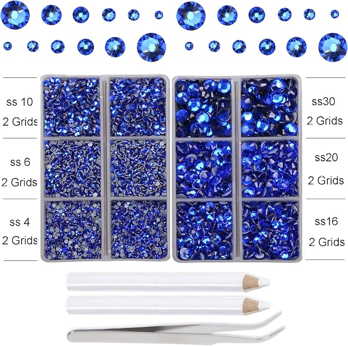 10000Pcs 2-Boxes Mixed Size Hot Fix Round Crystals Gems Glass Stones Hotfix - Image 3