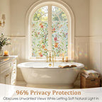 Coavas Stained Glass Window Film, 3D Rainbow Floral, 35.4" x 78.7" | Decorative - Image 4