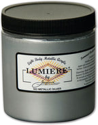 Jacquard Lumiere 8oz Fabric Paint Metallic Silver by Jacquard