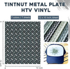 Tintnut Diamond Plate Heat Transfer Vinyl, 7 Sheets 12×10in Iron on Vinyl | - Image 2