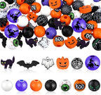 Qunclay 200 Pcs Colorful Wood Beads Holiday Themed 16 mm Multi Colored Wooden by Qunclay