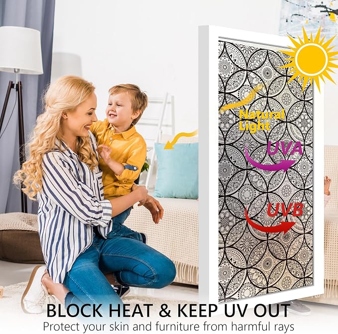 DKTIE Boho Stained Glass Look Window Privacy Film - Image 3