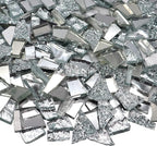 LITMIND 1.1LB Silver Mixed Irregular Glass Scraps Mosaic Tiles by LITMIND