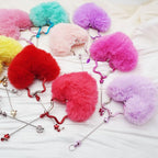 Beadable Heart Pom Pom Keychain Blank Bar - Image 5