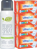 Laundry Prewash Spray Aerosol 12.3 Oz (Ultimate Tough Stain Remover for White Shirts/Clothes w/o Scrub/Soak),Plus 4-in-1 Fabric Softener Dryer Sheets 6.4"x9" 1000 Single PCS (Drive Clothes Ultra Soft)