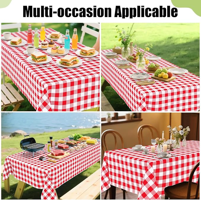 Smiry Square Table Cloth, Waterproof Vinyl Tablecloth - Image 6
