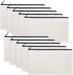 12 Pieces White Cotton Canvas Makeup Bag, Blank DIY Craft Bag by Sinzip