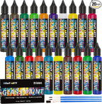 HOMY ARTY Glass Paint 20 Colors by HOMYARTY