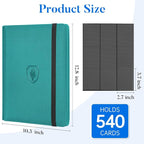 Premium 9 Pocket Card Binder for 540 Cards, Fabmaker PU Cover Trading Card - Image 6