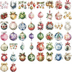 50 Pieces Christmas Themed Transparent Stickers - Image 2