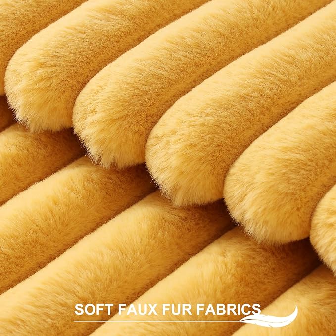 Pallene Faux Fur Plush Throw Pillow Covers 24x24 Set of 2, Luxury Soft Fluffy - Image 2