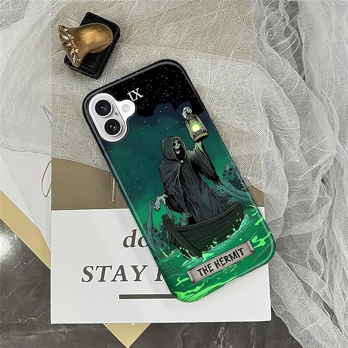 ZHEGAILIAN Case for iPhone 16, The Hermit Night Skull Durable Shockproof - Image 5