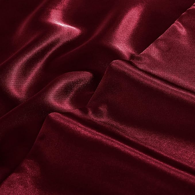 Aormenzy Satin Pillow Cases for Women Queen Size Set of 2, Burgundy Satin - Image 7