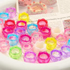 40pcs Acrylic Beads Transparent Colorful Lotus Flower Holder Beads Acrylic - Image 6
