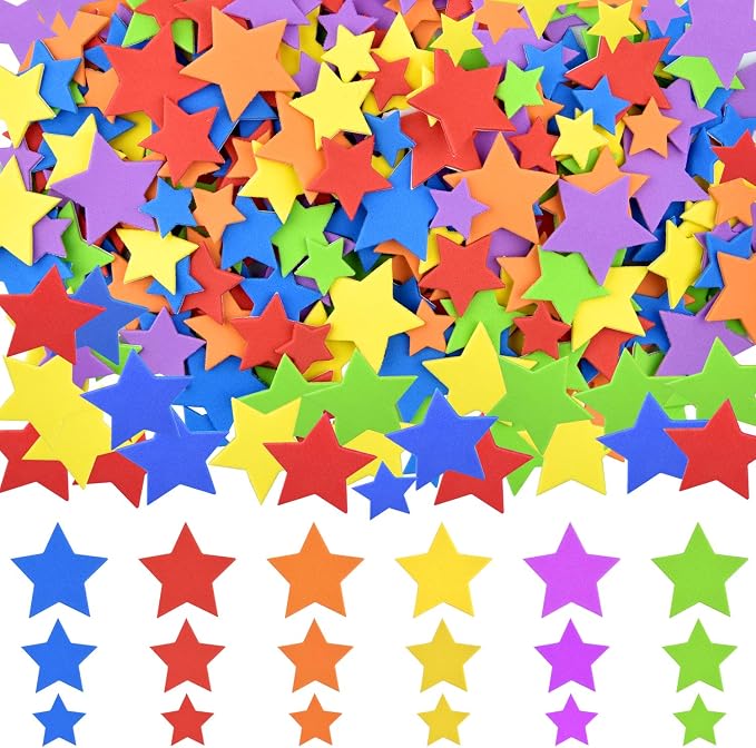 Coopay Star Foam Stickers Self-Adhesive Star Stickers Assorted Colors by Coopay