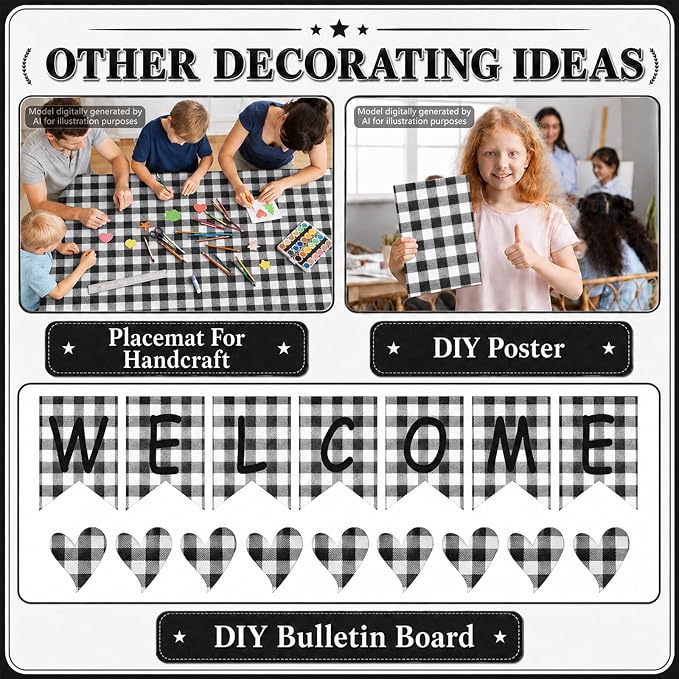 Black White Buffalo Bulletin Board Roll Non-Woven Fabric Poster 16in X 40ft | - Image 5