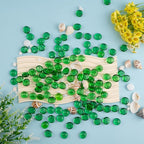Green Glass Marbles, 0.97 LB Transparent and Smooth Flat Glass Beads - Image 6
