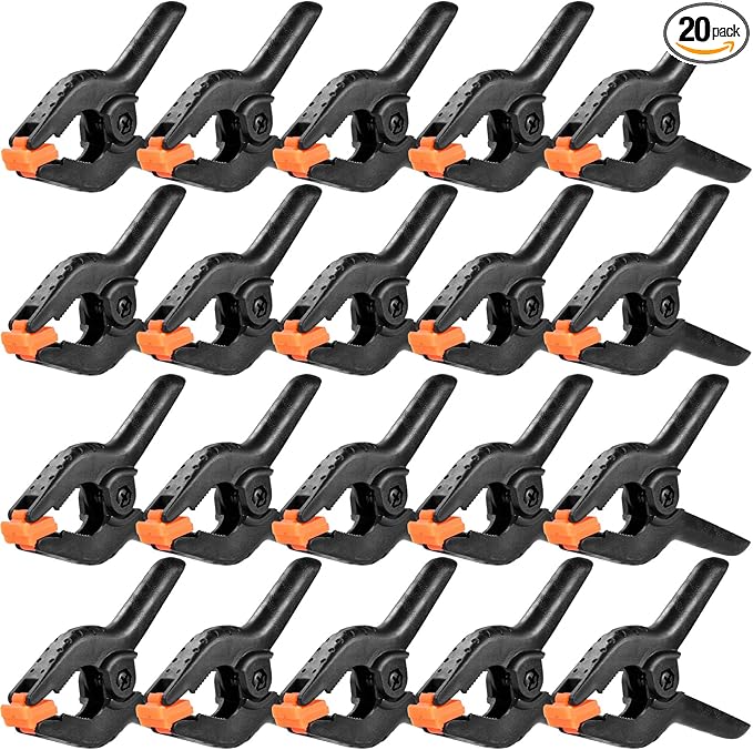 Toresano Spring Clamp, 20 Packs Plastic Spring Clamps Heavy Duty by Toresano