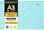 Premium Idemeet Self Healing Cutting Mat 18'' x 12'', A3 Non-slip Sewing Mat by IDEMEET
