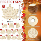 36PCS Wooden Thanksgiving Decoration Fall Ornaments to Paint Happy Thanksgiving - Image 2