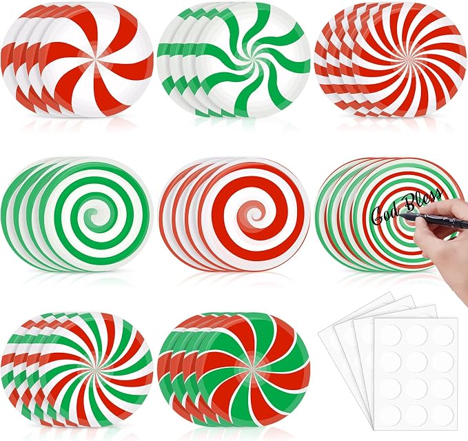 TaoBary 24 Pcs 7.09 Inch Christmas Candyland Peppermint Cutouts Candy Party by TaoBary