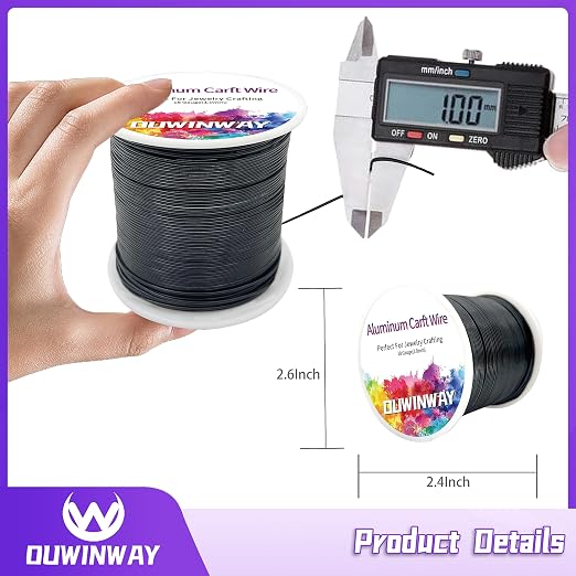 18Gauge Black Aluminum Crafts Wire 260FT, - Image 2