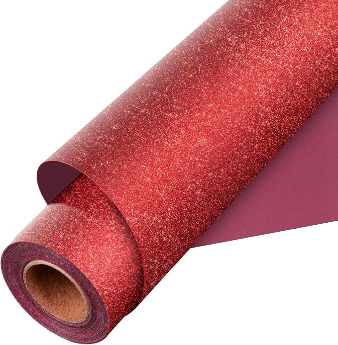 Aoder Red Glitter HTV Heat Transfer Vinyl by AoderDTFTransferFilm